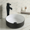 Ronda de cerámica Matte Black Bathroom Vessel Sink
